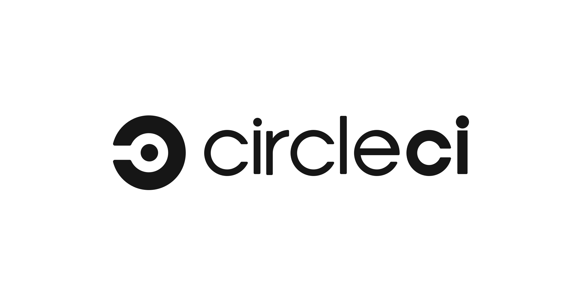 CircleCI logo featuring a black circular icon with a central dot next to the word “CircleCI” in black text, representing the CircleCI CI/CD platform.