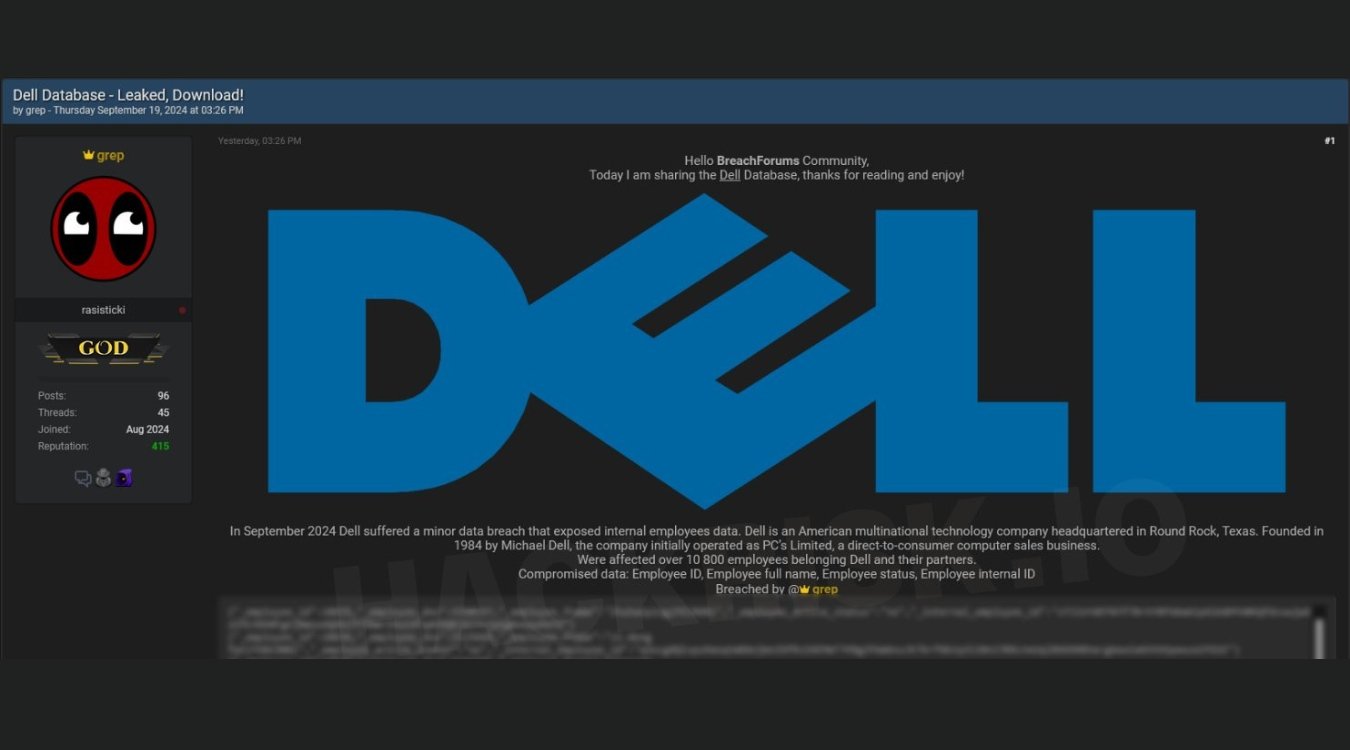 dell data breach post by grep hacker