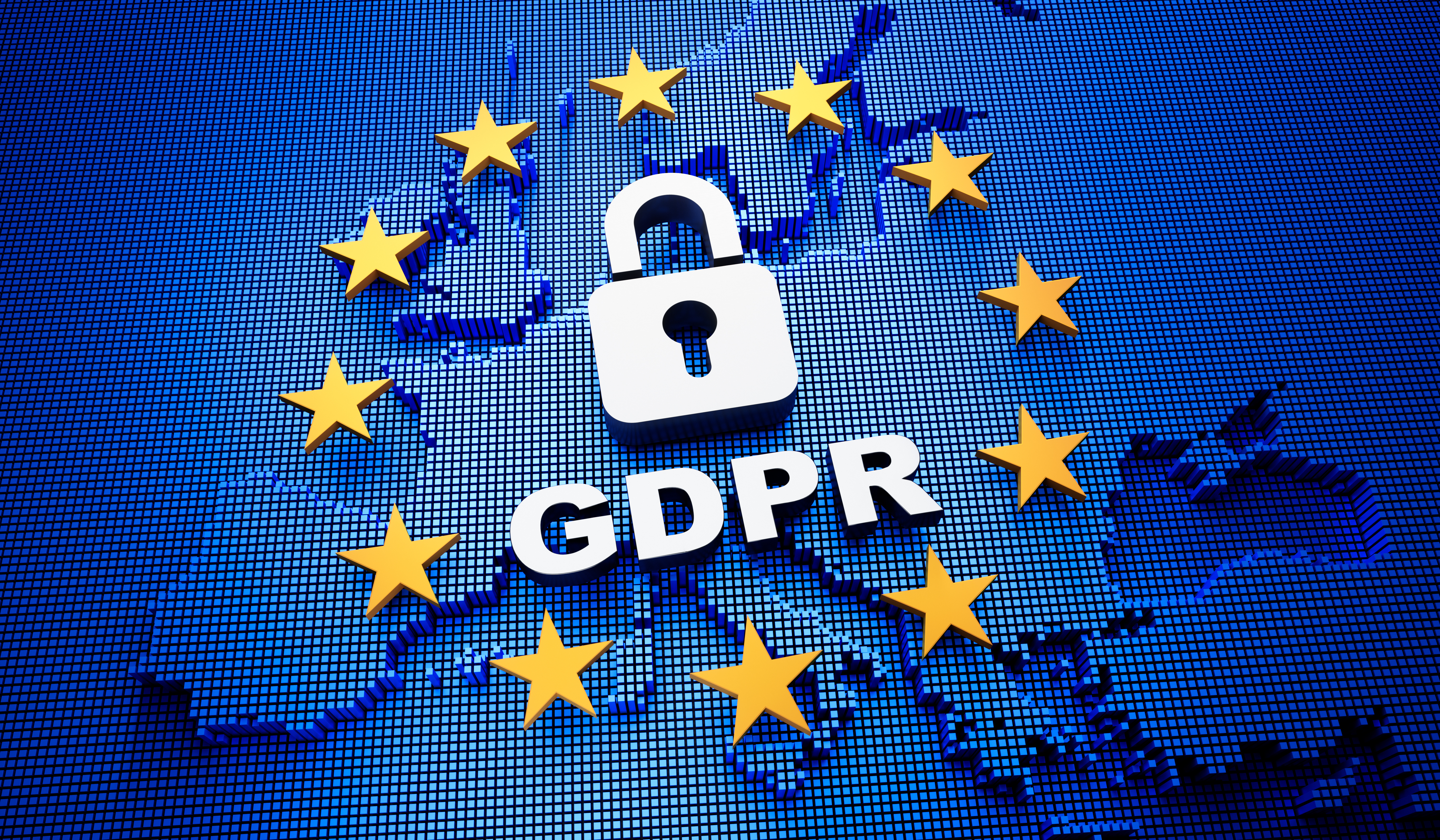 GDPR logo with EU stars around the padlock