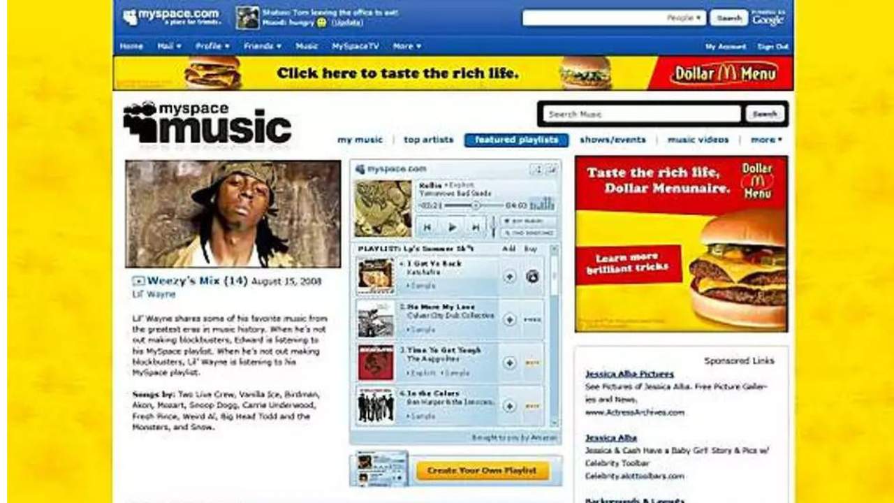 what happened to myspace? ad cluttering