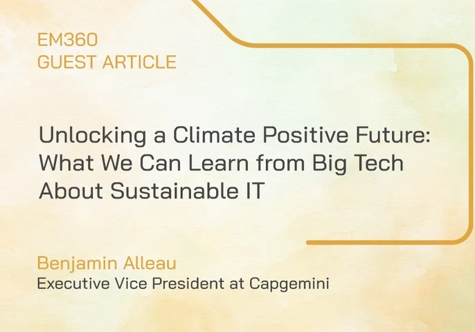 Benjamin Alleau, Group Sustainability Offering Lead, Capgemini and Managing Director Business Technology, Capgemini Invent  In recent years, fires, floods, and other extreme weather events have become increasingly frequent, and the issue of climate change more acute. With the IPCC’s landmark report suggesting global temperatures are likely to rise by more than 1.5C in the next two decades, the picture today is clear – action needs to be taken, quickly and decisively.   As organizations seek to do their part