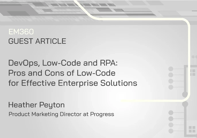 devops, low code, rpa pros and cons