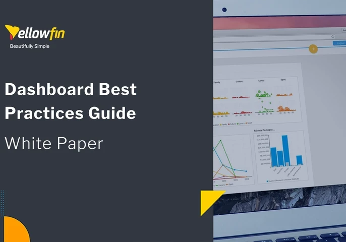 White paper cover for "Dashboard Best Practices Guide" with the Yellowfin logo.