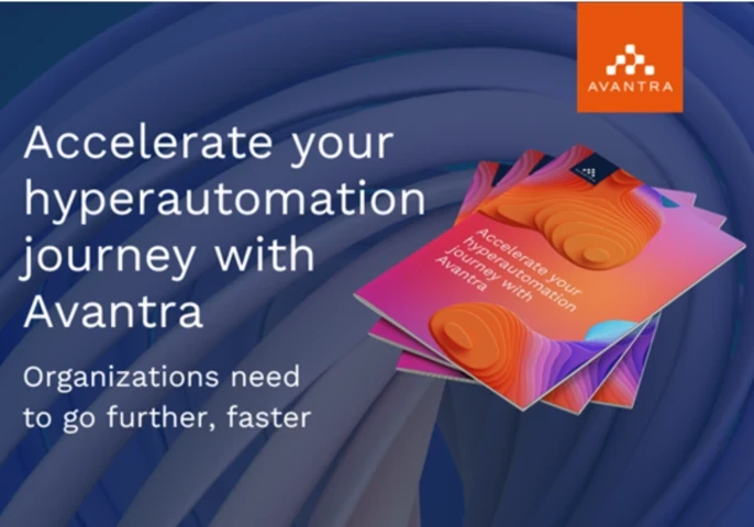 Whitepaper cover with the heading "Accelerate your hyperautomation journey with Avantra"