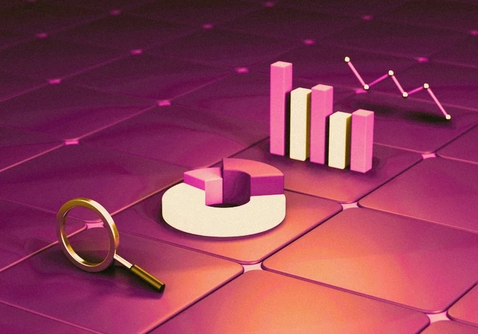 Domain-driven design (DDD) depicting with graphs on an animated background.