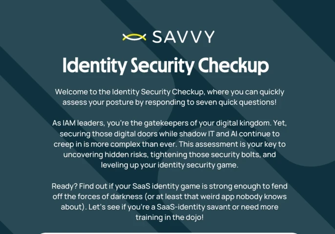 savvy identity security checkup