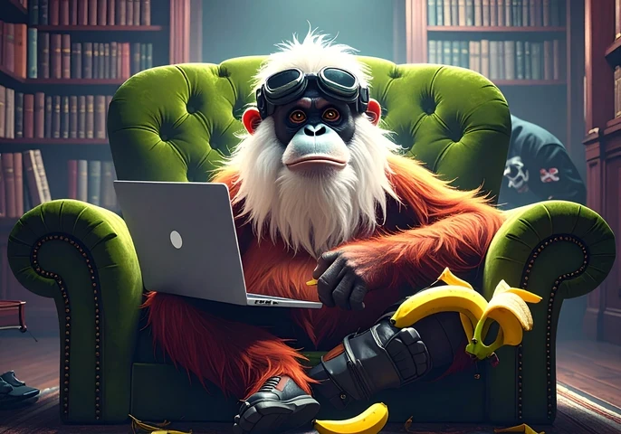 Orangutan on a chair