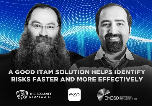 Syed Ali and Chris Steffen discussing IT asset management and deterministic automation during a Security Strategist podcast recording.