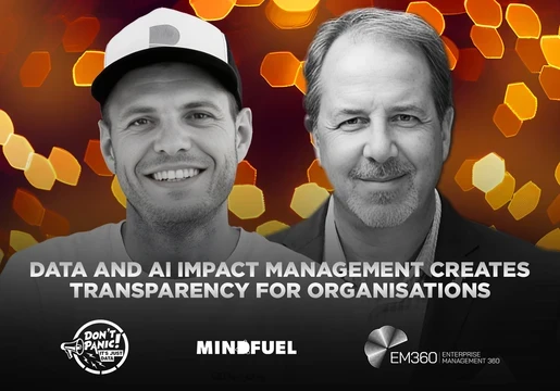 Doug Laney and Nadiem von Heydebrand discussing data and AI impact management on the “Don’t Panic, It’s Just Data” podcast.