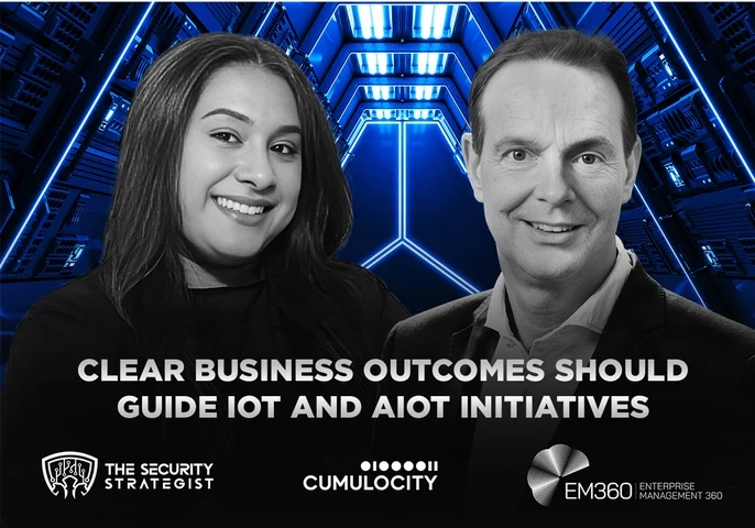 Trisha Pillay, host of the Security Strategist podcast, in conversation with Bernd Gross, CEO of Cumulocity, discussing IoT, AIoT, and enterprise security challenges.