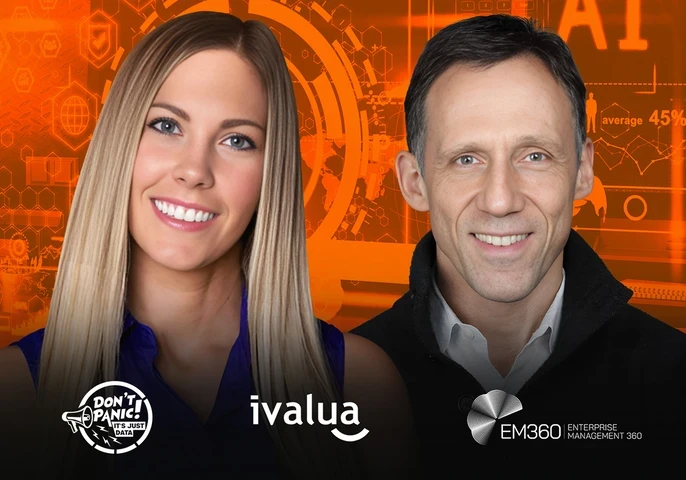 Christina Stathopoulos hosting Don’t Panic! It’s Just Data podcast with Pascal Bensoussan, discussing AI in procurement and supply chain, data quality, unified data models, and bridging AI ambition and readiness.