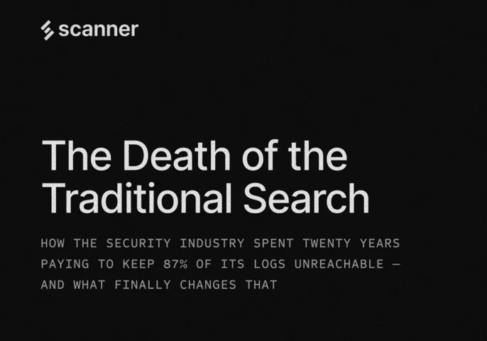 White text on a black background with the word "The Death of the Traditional Search"