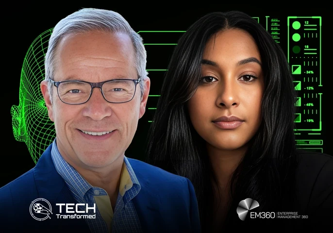 Kevin Surace discussing AI, productivity and the future of work with Trisha Pillay on Tech Transformed.