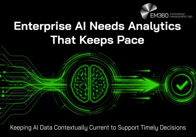 Lime green header image showing "Enterprise AI Needs Analytics That Keeps Pace"