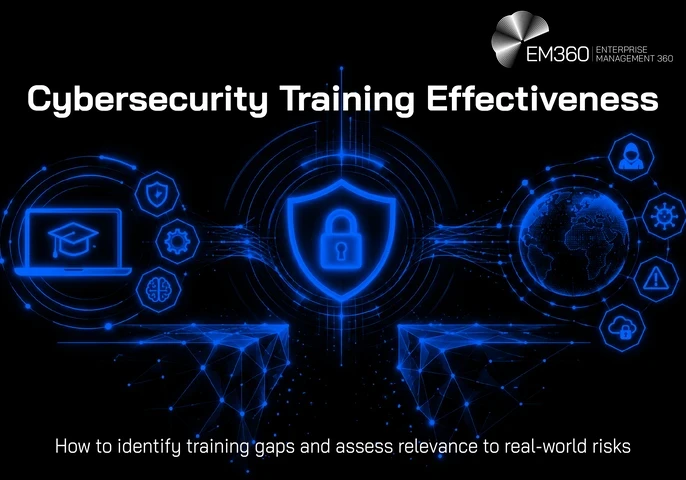 A header image with the text "Cybersecurity Training Effectiveness" and the subtitle of "How to identify training gaps and assess relevance to real-world risks"
