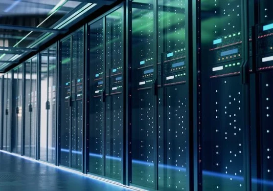 image showing numerous servers behind glass doors