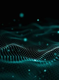 data analytics wave in neon