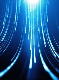 Code depicted in a blue wave pattern.