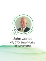 Profile pictures of Max Kurton, Head of Content at EM360 and John Jones, VP, CTO of EnterWorks at Winshuttle