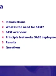 Image showing the agenda for the podcast on "What is SASE?"