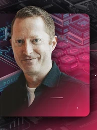An image of Matt Eustace, Head of Solutions Engineering and DPO at Aiimi on a dark red background.
