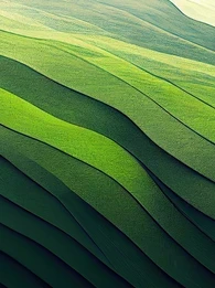 Rolling green hills in felt.