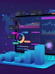 A visual depiction of exploratory data analysis on a laptop.