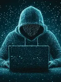 digital illustration of a hacker on a computer to depict gravy analytics, a data location broker has been hacked.