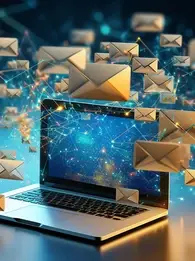 laptop with lots of emails