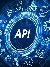 API in the middle of logos showing various application based systems