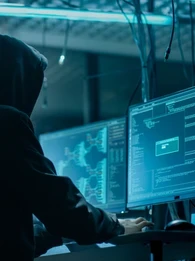 hacker completing a cyber attack