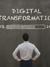 Man waiting for Digital Transformation to load