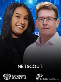 Trisha Pillay and Darren Anstee discussing AI-driven cybercrime, focusing on automation, DDoS attacks, and the growing risks to enterprise and supply chain security.