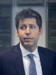 Sam Altman in court, with OpenAI branding in the background, symbolising leadership scrutiny ahead of a potential IPO.