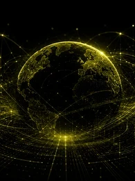 Header graphic showing a glowing olive-coloured digital globe surrounded by interconnected network lines and data pathways against a black background. The title reads “What Problem Is 6G Actually Trying To Solve?” with the subtitle “We discuss whether 6G is solving real connectivity challenges or simply adding another layer of infrastructure complexity.” The EM360Tech logo appears in the top-right corner.