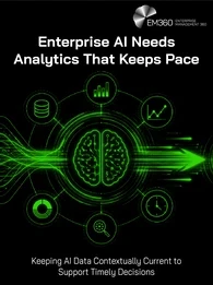 Lime green header image showing "Enterprise AI Needs Analytics That Keeps Pace"
