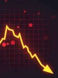 graph line trending downwards representing Google losing $500bn due to ai spending
