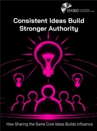 A header image with the title "Consistent Ideas Build Stronger Authority"