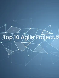 The heading "Top 10 Agile Project Management Tools" against a blue abstract background