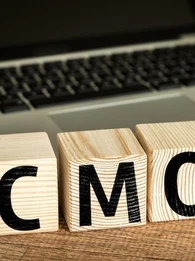 wooden blocks spelling out CMO