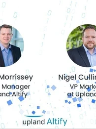 Profile pictures of Patrick Morrissey and Nigel Cullington with the Upland Altify logo underneath.