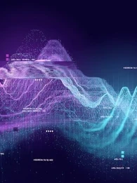 3D graph in purple and blue