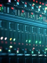 image showing a computer server in a data centre