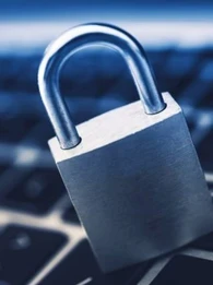 image showing a padlock in front of a keyboard