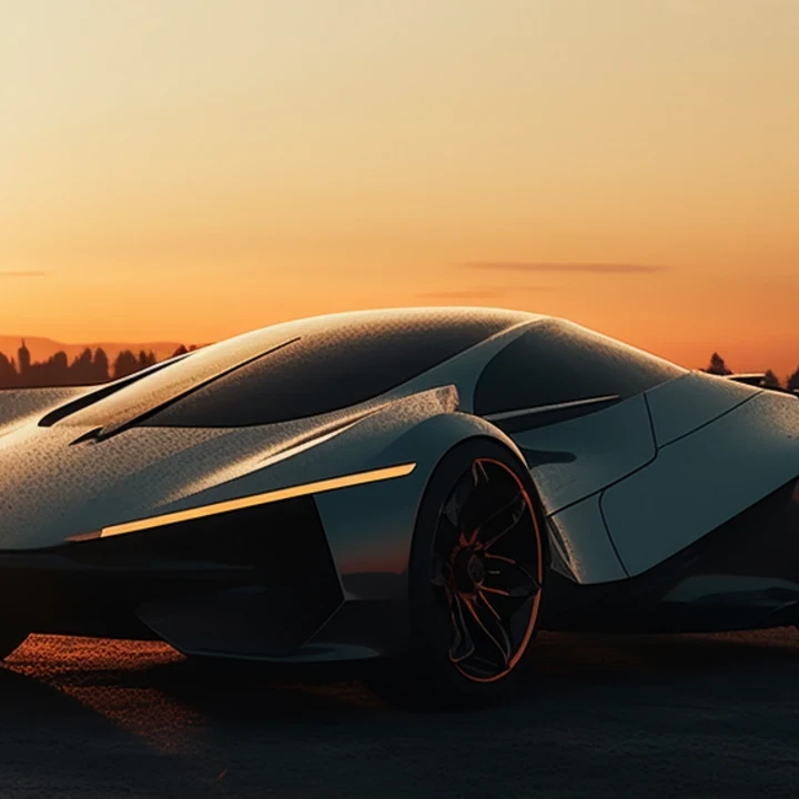 a spectacular car at sunset