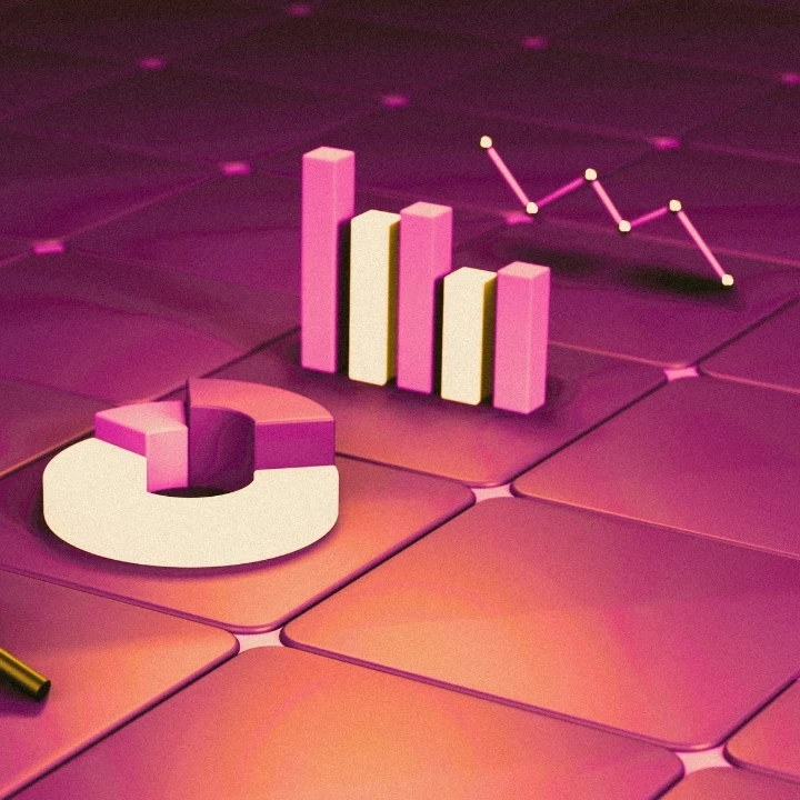 Domain-driven design (DDD) depicting with graphs on an animated background.