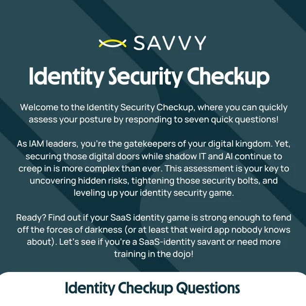 savvy identity security checkup