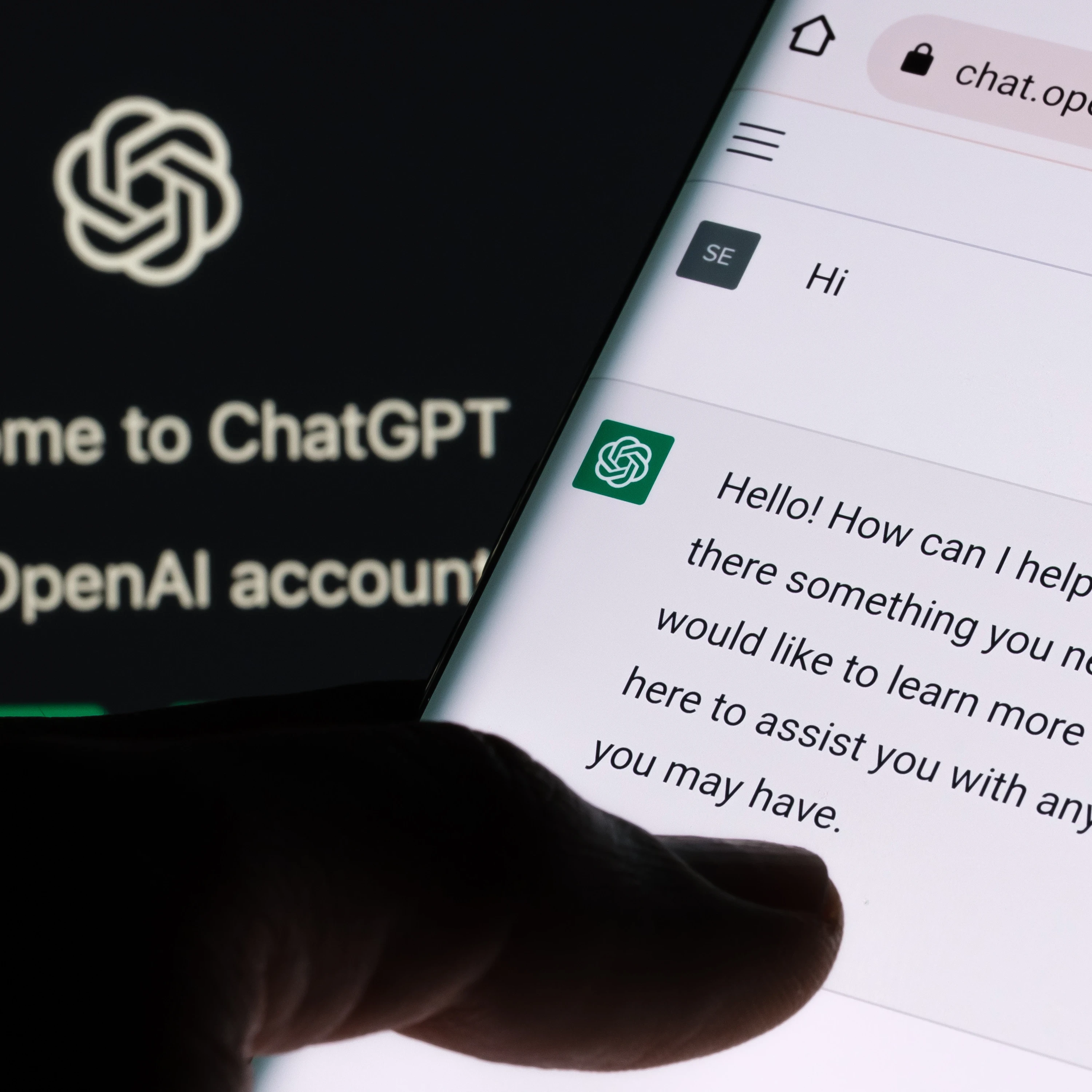 A person using chatgpt AI