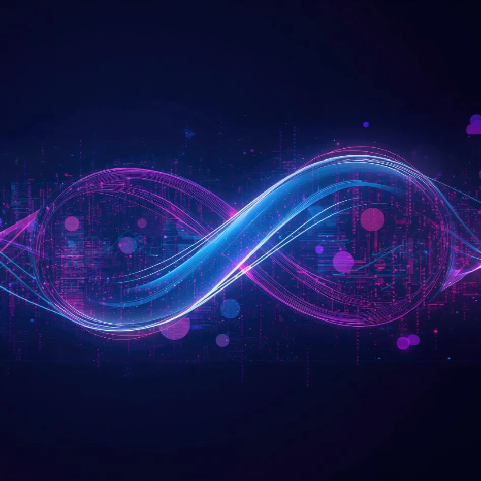 Purple and blue swirl representing a data trust convergence.