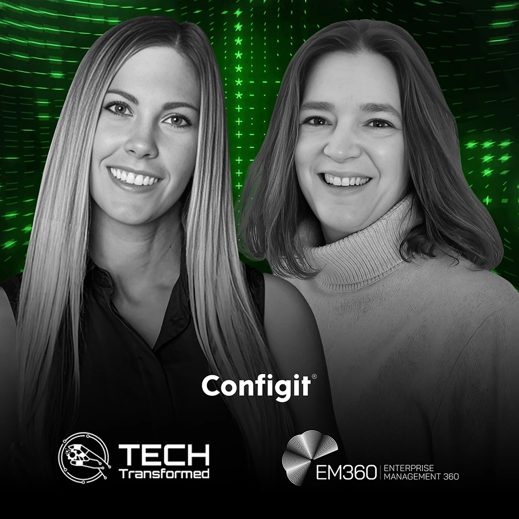 Christina Stathopoulos in conversation with Laura Beckwith, Director of Product Management at Configit, discussing digital threads, product data complexity, and configuration lifecycle management in manufacturing on the Tech Transformed podcast.